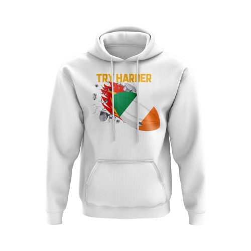 Ireland Try Harder Rugby Hoody (White)