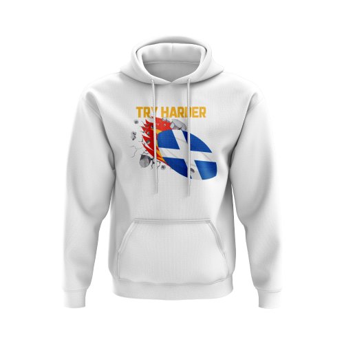 Scotland Try Harder Rugby Hoody (White)