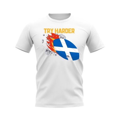 Scotland Try Harder Rugby T-Shirt (White)