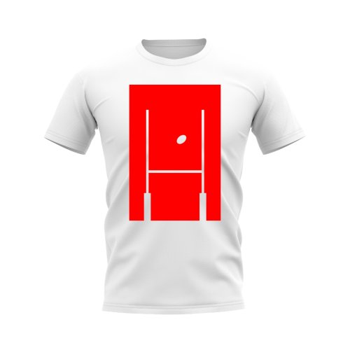 Between The Posts Red Logo Rugby T-Shirt (White)