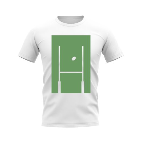 Between The Posts Green Logo Rugby T-Shirt (White)