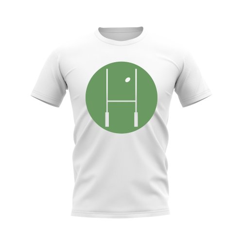 Between The Posts Green Circle Rugby T-Shirt (White)