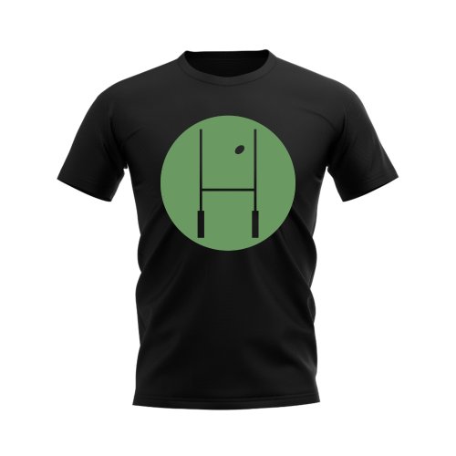 Between The Posts Green Circle Rugby T-Shirt (Black)