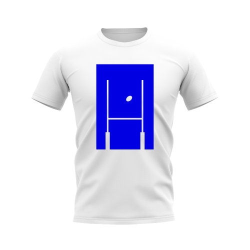 Between The Posts Blue Logo Rugby T-Shirt (White)