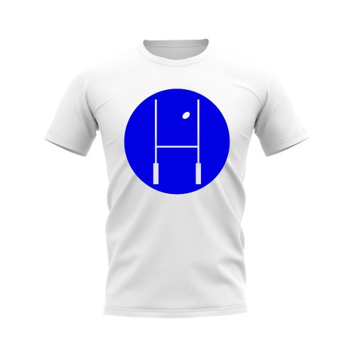 Between The Posts Blue Circle Rugby T-Shirt (White)