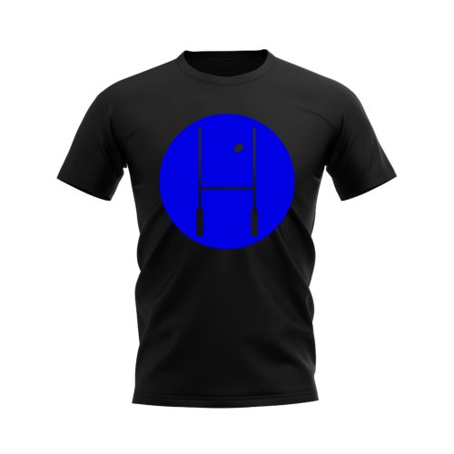 Between The Posts Blue Circle Rugby T-Shirt (Black)