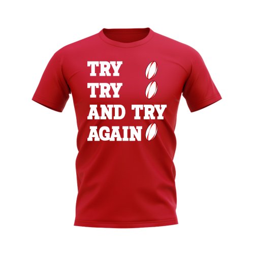 Try, Try & Try Again T-Shirt (Red)