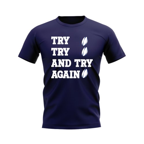 Try, Try & Try Again T-Shirt (Navy)