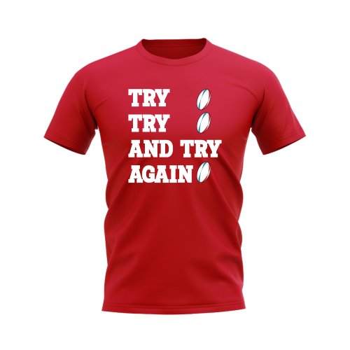 Try, Try & Try Again T-Shirt (Red)