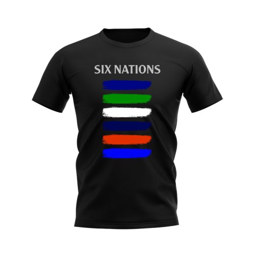 6 Nations Countries T-Shirt (Black)