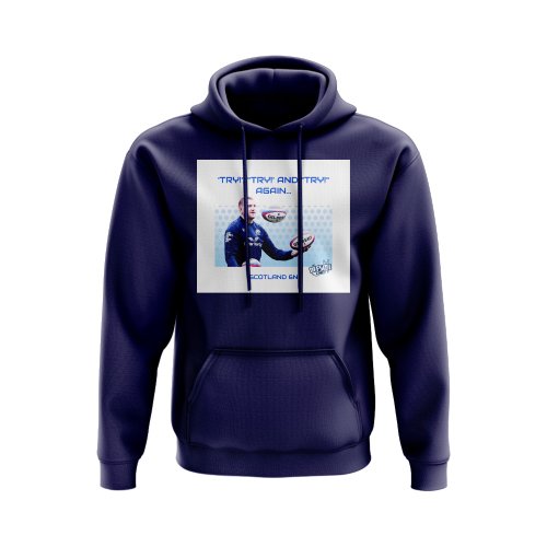 Try, Try and Try Again Finn Russell Scotland Hoody (Navy)