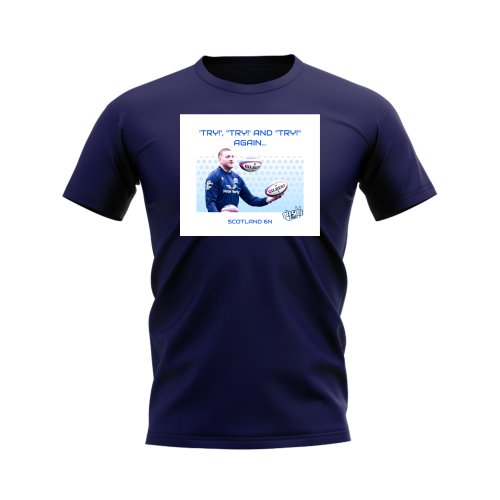 Try, Try and Try Again Finn Russell Scotland T-Shirt (Navy)