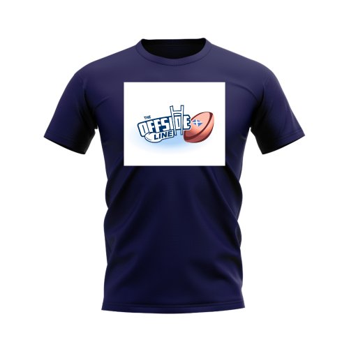 The Offside Line Rugby Ball Logo T-Shirt (Navy)