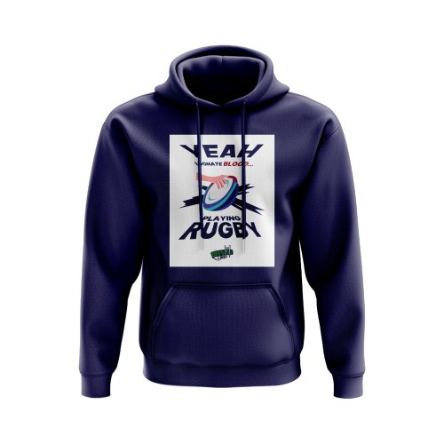 I Donate Blood Rugby Hoody (Navy/White)