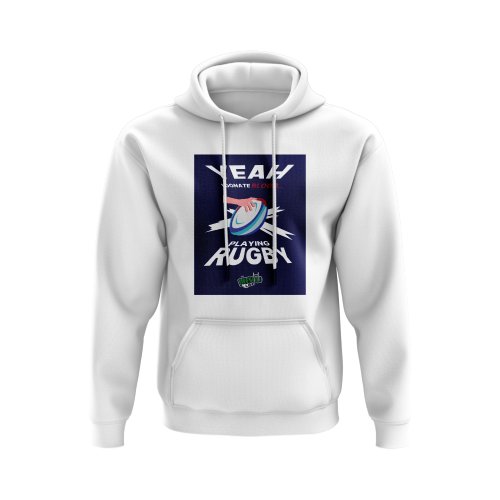 I Donate Blood Rugby Hoody (White/Navy)