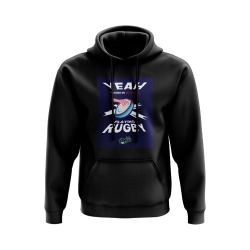 I Donate Blood Rugby Hoody (Black/Navy)