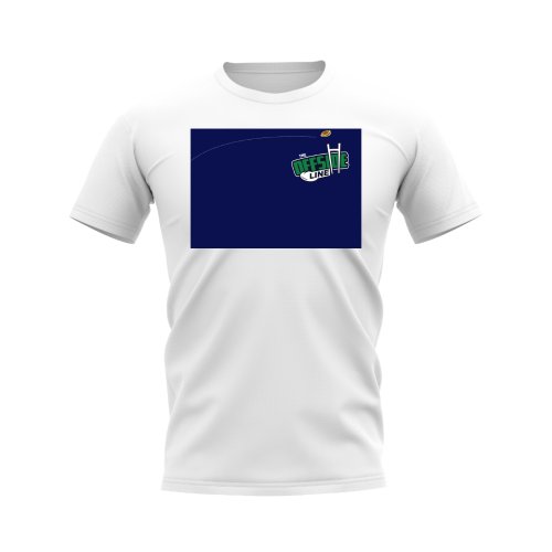 Rugby Ball Offside Line T-Shirt (White/Navy)