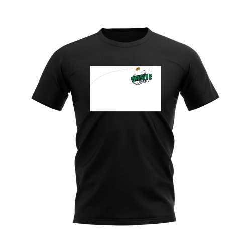 Rugby Ball Offside Line T-Shirt (Black/White)