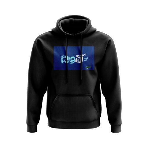 Eat, Sleep, Rugby Repeat Hoody - Version 9 (Black/Blue)