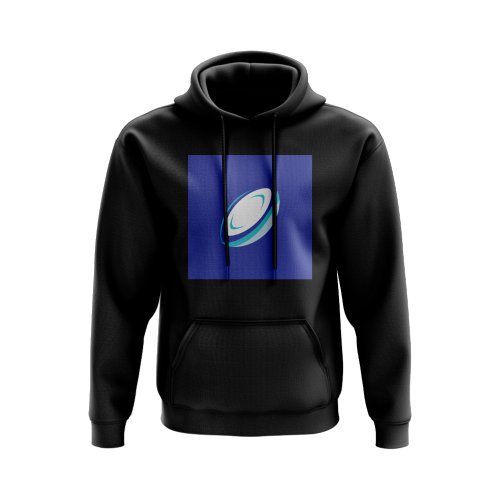 Rugby Ball Hoody (Black/Blue)