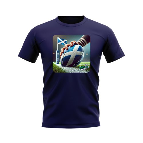 Scotland Rugby Try T-Shirt - Version 3 (Navy)