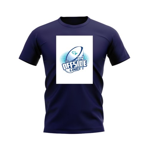 Scotland Offside Line Logo Rugby T-Shirt - Version 2 (Navy/White)