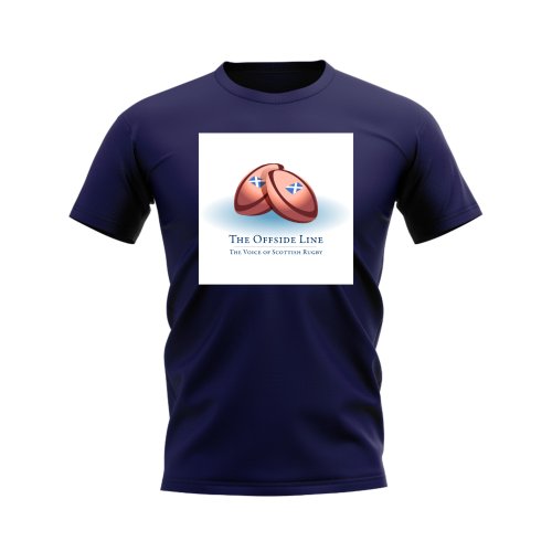 Scotland Offside Line Logo Rugby T-Shirt - Version 4 (Navy/White)