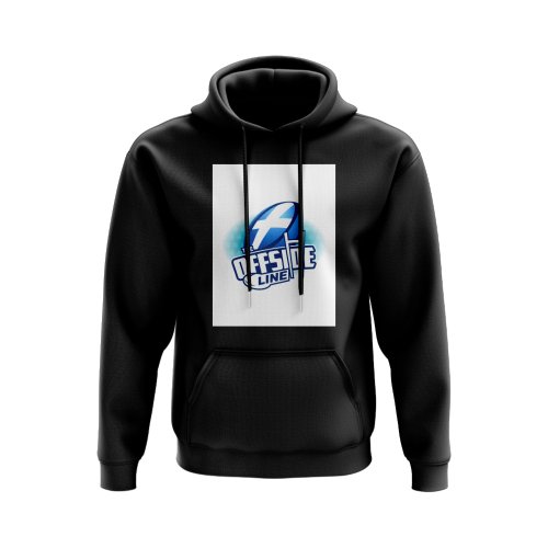 Scotland Offside Line Logo Rugby Hoody - Version 1 (Black/White)