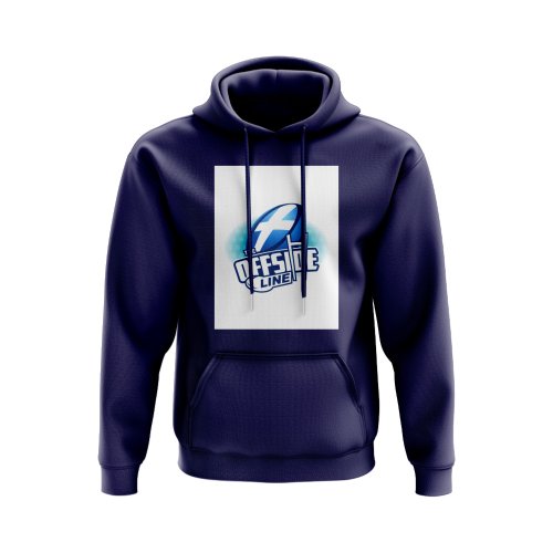 Scotland Offside Line Logo Rugby Hoody - Version 1 (Navy/White)