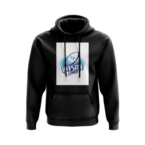 Scotland Offside Line Logo Rugby Hoody - Version 2 (Black/White)