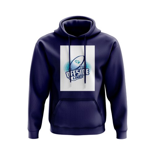 Scotland Offside Line Logo Rugby Hoody - Version 2 (Navy/White)