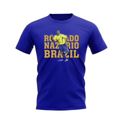 Ronaldo Nazario Brazil Player Tee (Royal Blue)