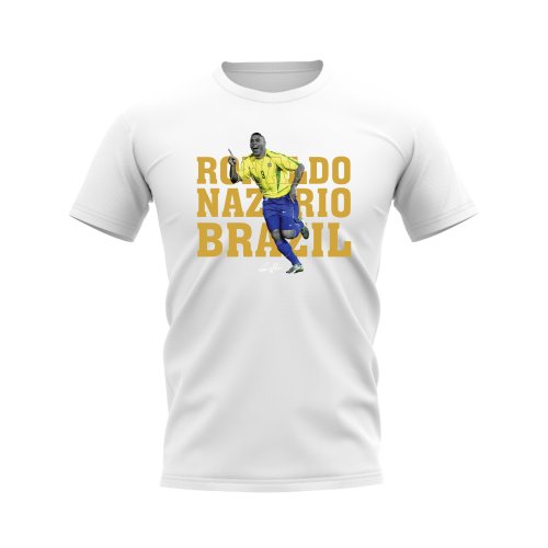 Ronaldo Nazario Brazil Player Tee (White)