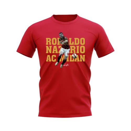Ronaldo Nazario AC Milan Player Tee (Red)