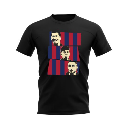 Lewandowski Lamine Yamal Raphinha Barcelona Trio T-Shirt (Black)