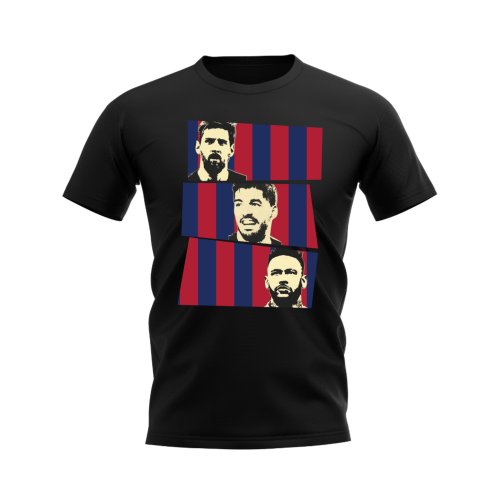 Messi Suarez Neymar MSN Barcelona Trio T-Shirt (Black)