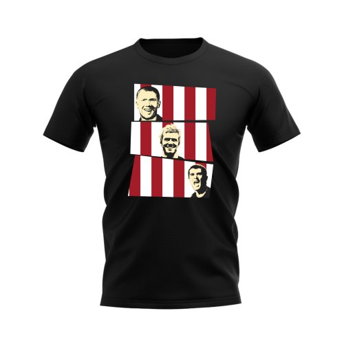 Scholes Beckham Keane Manchester United Trio T-Shirt (Black)