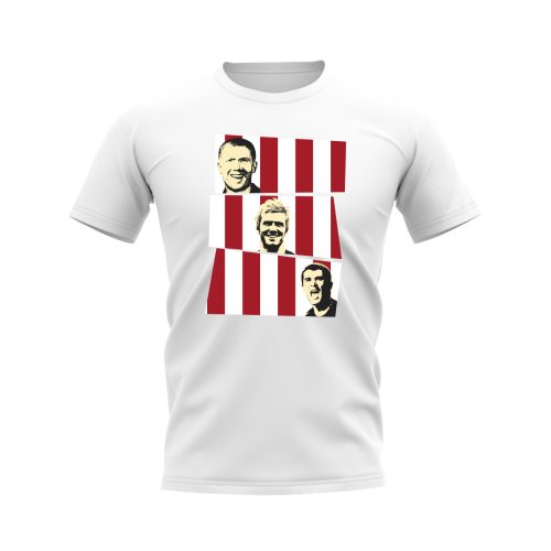 Scholes Beckham Keane Manchester United Trio T-Shirt (White)