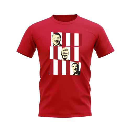 Scholes Beckham Keane Manchester United Trio T-Shirt (Red)