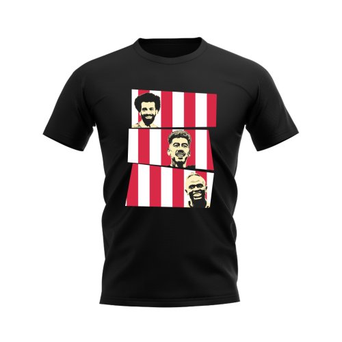 Salah Firmino Mane Liverpool Trio T-Shirt (Black)
