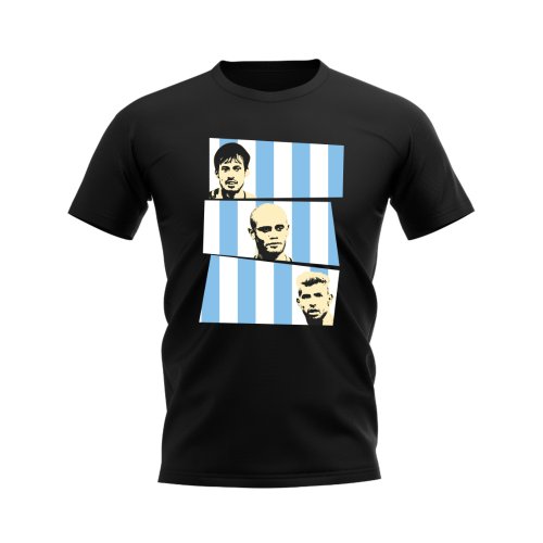 Silva Kompany Aguero Manchester City Trio T-Shirt (Black)