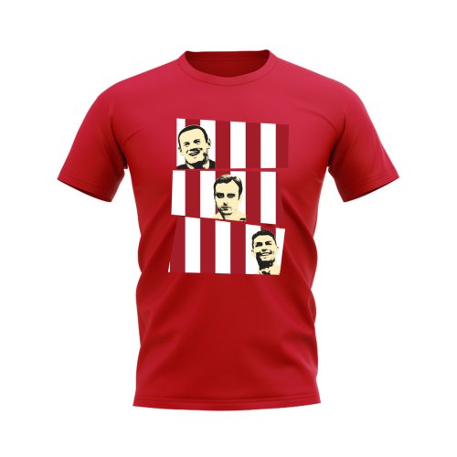 Rooney Berbatov Ronaldo Manchester United Trio T-Shirt (Red)