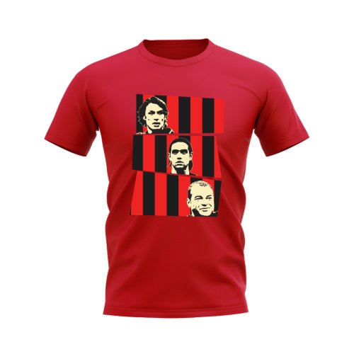 Nesta Maldini Cafu AC Milan T-Shirt (Red)