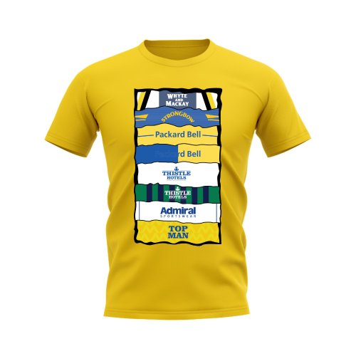 Leeds Shirt Sponsor History T-shirt (Yellow)