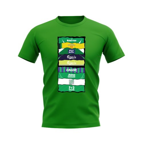 Hibs Shirt Sponsor History T-shirt (Green)