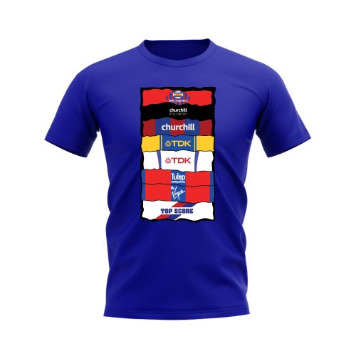 Crystal Palace Sponsor History T-shirt (Royal Blue)