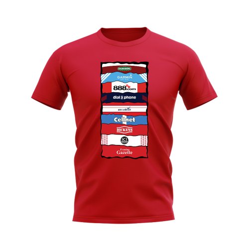 Middlesbrough Sponsor History T-shirt (Red)