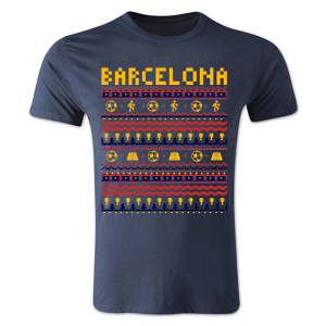 Barcelona Christmas T-Shirt (Navy)