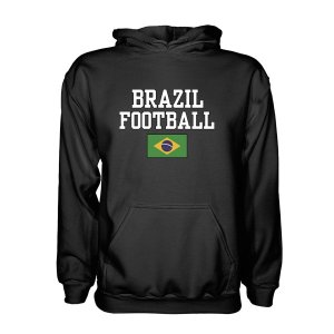 Brazil Football Hoodie - Black