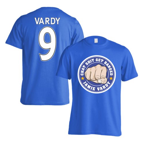 Leicester Vardy Chat Get Banged Logo T-Shirt (Vardy 9) - Blue